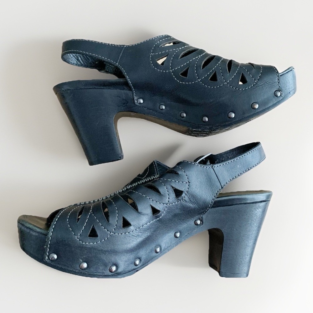 Dansko‎ Rowena Heeled Slingback Peep-Toe Sandals